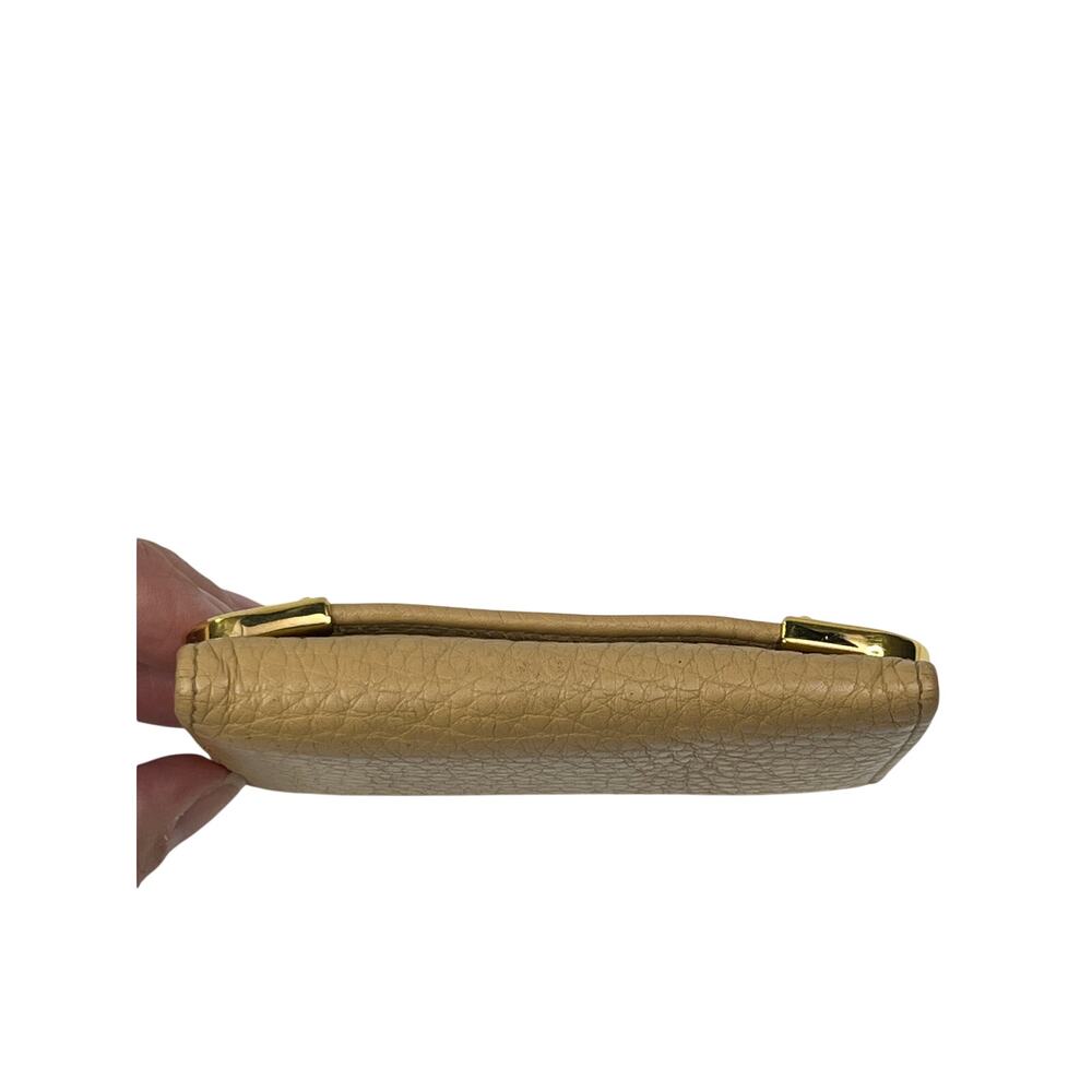 Prada Pebbled Leather 6 Key Holder Camel Tan Gold Corner Logo Case - Picture 11 of 14